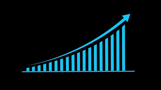 Abstract Business Growth and Success Concept animation. White color business growth concept in graph chart showing marketing sales