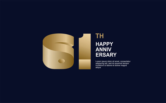 Number 61 logo icon design on black background for celebration event, gold 3d numbers, 61th birthday logo number, anniversary 61