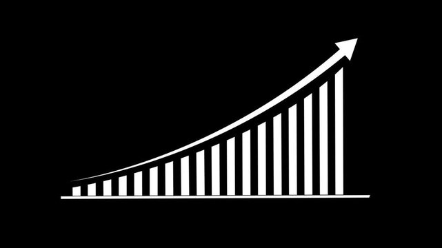 Abstract Business Growth and Success Concept animation. White color business growth concept in graph chart showing marketing sales