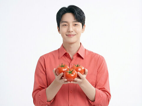 남성 건강식 과일 야채 웰니스 포트레이트 Man Healthy Food Fruit Vegetable Wellness Portrait