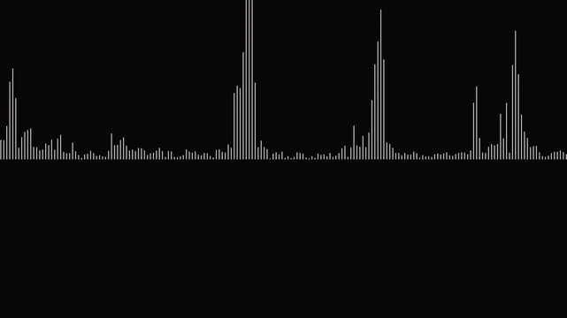 Music bar, black background 4k animation footage of audio visualizer. Music equalizer, audio waves or sound frequency, audio wave or frequency digital animation.