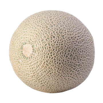 Melon and Slice of melon isolated on a transparent background.