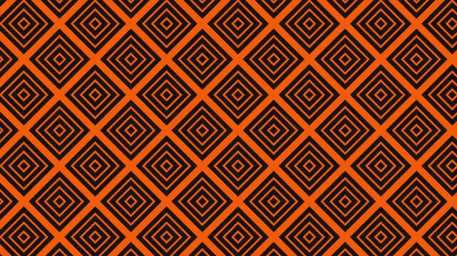 Orange Black Diamond Geometric Pattern Abstract Seamless Background