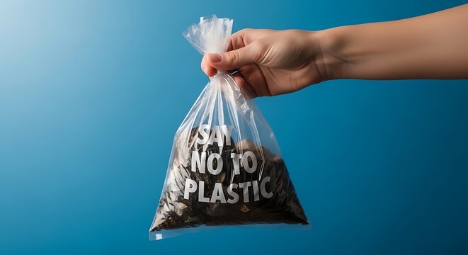 Say no to plastic illustration