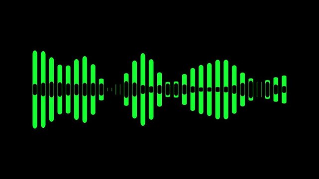 Audio sound waveform animation, Animated sound waveform spectrum with transparent background, Sound audio equalizer animation, Speech wave, sound wave, Audio spectrum