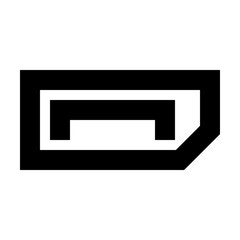Fototapeta premium Display port icon in sharp bold line style for digital video connectors and screen interfaces. Perfect for apps, websites, UI, tech devices, and hardware output signal illustrations.
