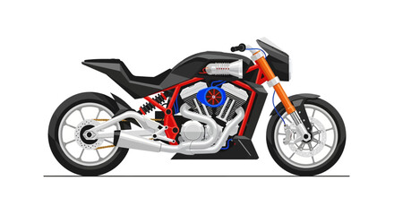 Fototapeta premium Modern Sport Motorcycle Vector Illustration Isolated on White Background