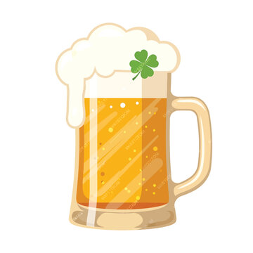 A mug of beer with foam.