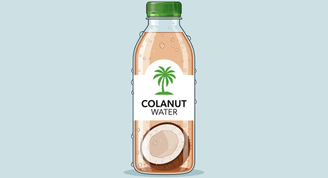 Coconut Water Bottle with Green Cap.
