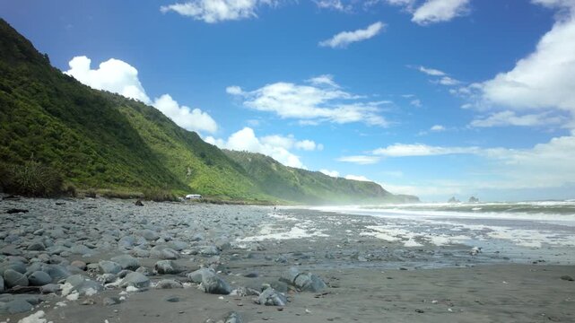 Green Mountain Coast And Rocky Beach