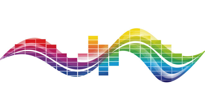 Abstract Colorful Sound Wave and Equalizer Graphic