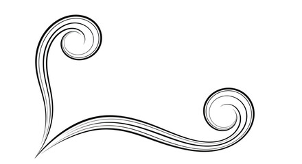 Fototapeta premium Elegant black swirls and swooshes form a dynamic graphic design element