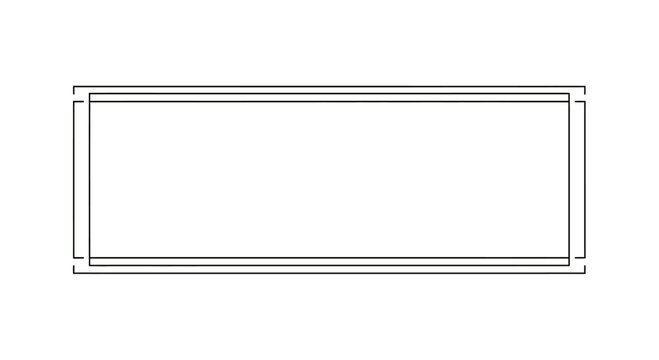 A minimalist, rectangular border with double lines on the sides and triple lines on top and bottom