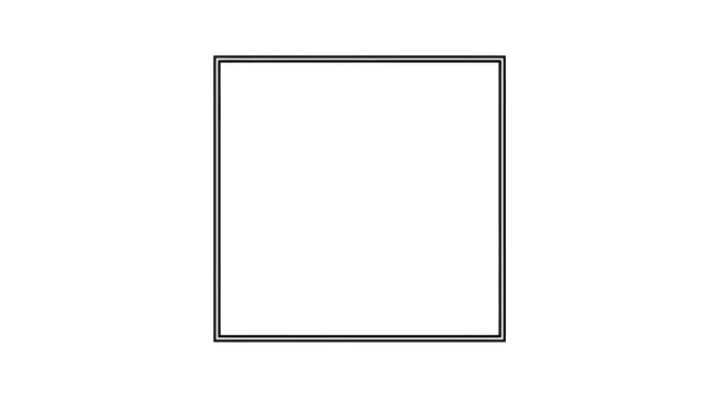 Minimalist graphic of a simple, outlined square with a double border