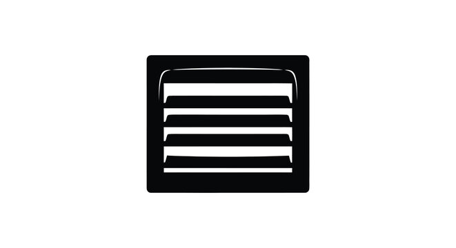 Black vent grille design simple geometric shape stark contrast silhouette
