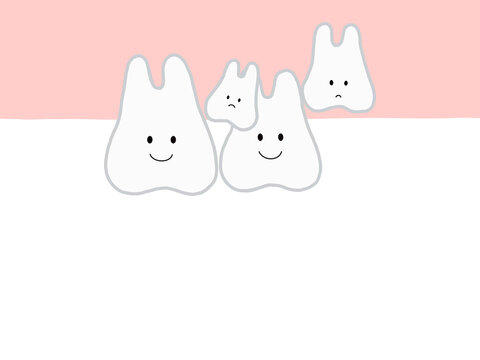 子供の歯の生え変わりと過剰歯のイラスト