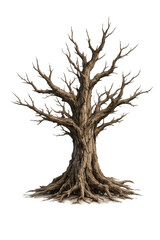 Fototapeta premium Leafless Dead Tree Silhouette Isolated