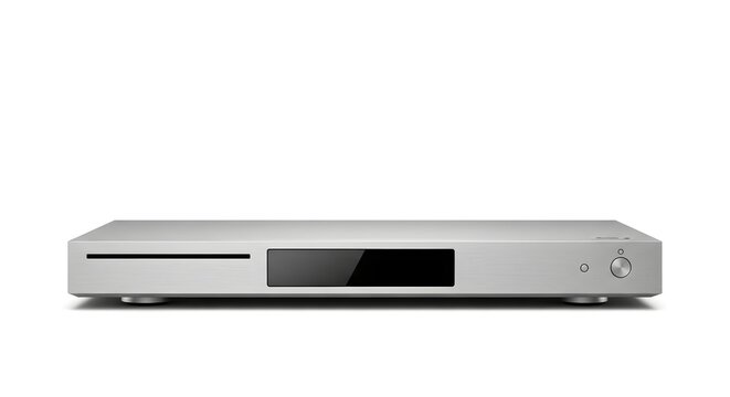 Modern Blu Ray Player Minimal Design Isolated Clean Background Entertainment Technology