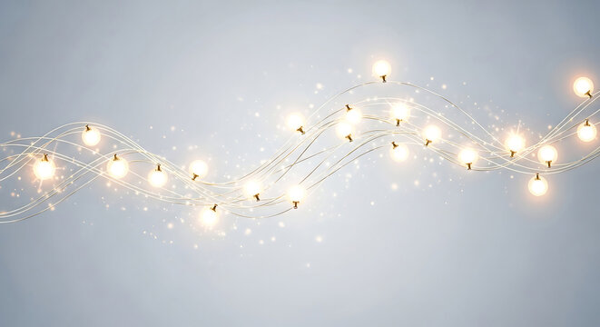 A string of lights against a swirly background