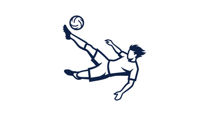 Fototapeta premium Silhouette Of Soccer Player Performing Bicycle Kick