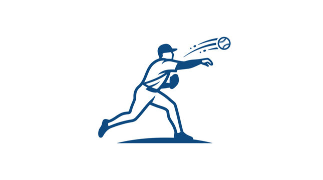 Baseball Player Throwing the Ball Vector Icon