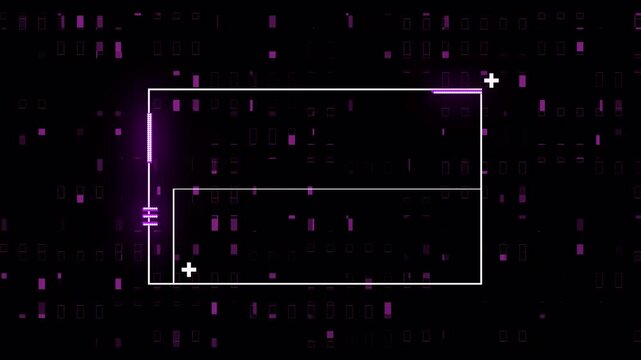 Minimal Futuristic Neon Frame Animation with Subtle Glitch Background, Clean UI Title Overlay Loop