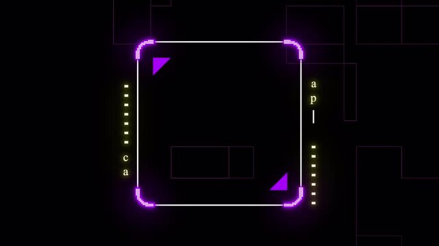 Futuristic Neon Targeting HUD Frame Animation with Scanning Interface, Sci Fi Focus UI Overlay Loop