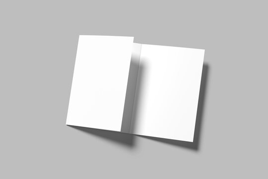 A5 Trifold Brochure Mockup Blank 3D Render