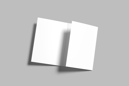 A5 Trifold Brochure Mockup Blank 3D Render