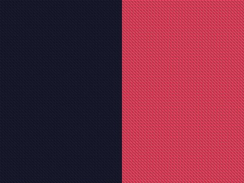 Minimalist split screen contrast of navy and pink woven texture