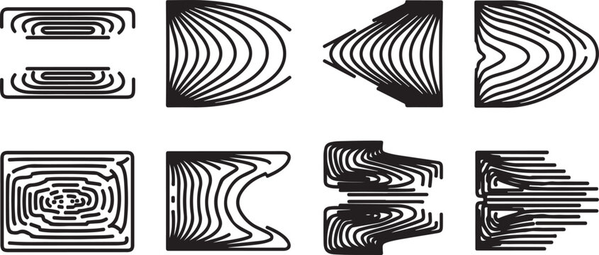 Intricate black and white line art designs featuring swirls and patterns Vector