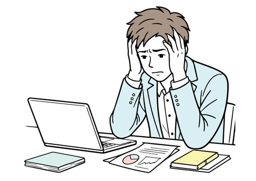 困惑したビジネスマンのイラスト