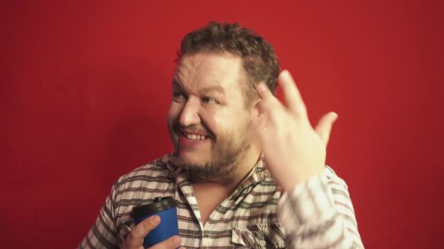 A man swears and argues with his interlocutor