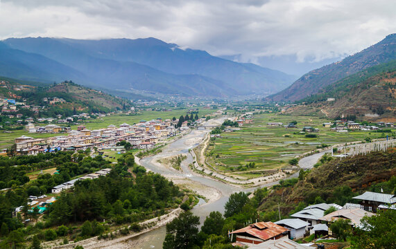 Scenic and serene Paro Valley in Bhutan 