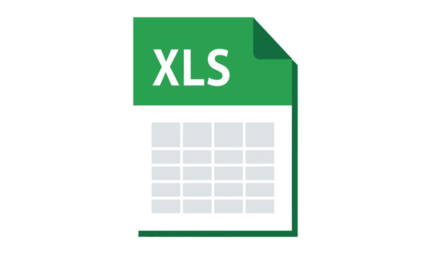 This image depicts a green spreadsheet icon representing a microsoft excel file with the xls file extension displayed prominently high quality professional detailed modern
