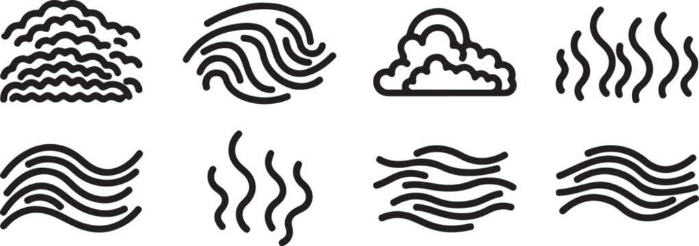 Collection of abstract line art designs with various swirl and scroll patterns Vector