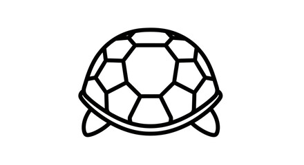 Minimalist line art shows a stylized turtle shell with four small flippers © NAFAS KUDA