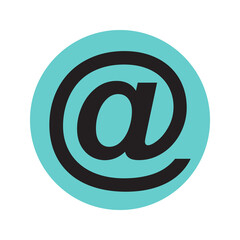 Fototapeta premium Email At Symbol in Teal Circle