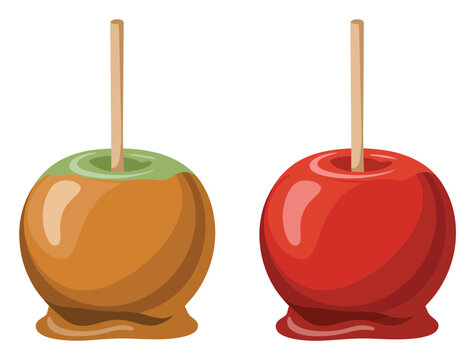 Colorful Candy Apple Vector Illustration