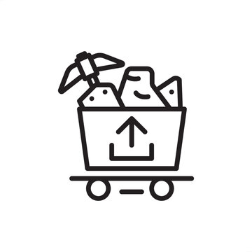 Potash miner icon symbolizing salt extraction, representing rotary cutting hardware, fertilizer mining tools, evaporite harvesting gear, boring systems, and industrial potassium production logistics.