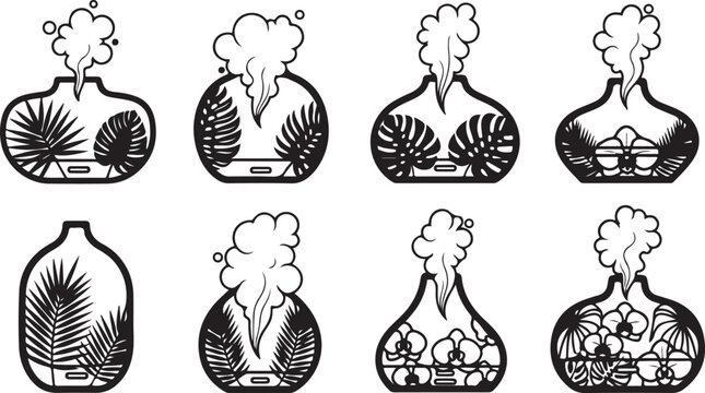 A series of black and white line drawings depicting various dance poses Vector