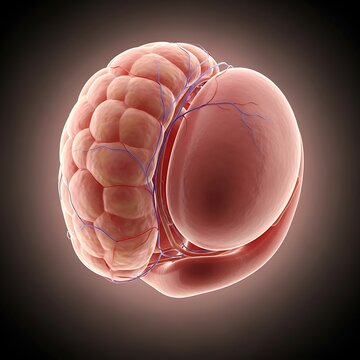 3D Render of Human Embryo Development at Blastocyst Stage.