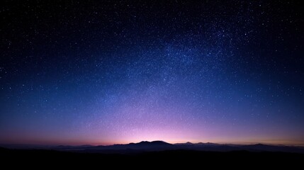 Fototapeta premium Celestial Night: Quiet Horizon and Endless Starry Expanse