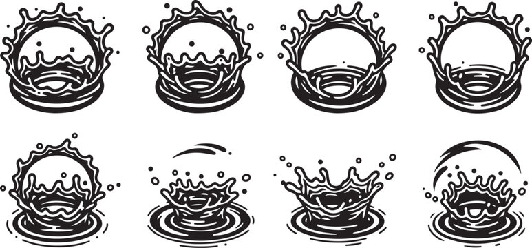 Illustrations of various hair braiding styles with detailed patterns Vector