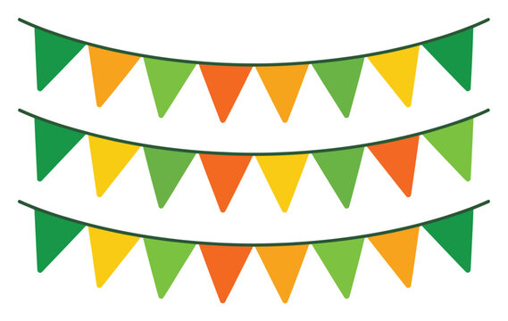 Colorful Triangular Flag Banners Vector Illustration