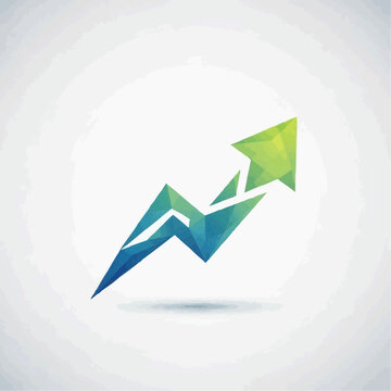 Geometric low-poly upward arrow design symbolizing growth and progress.