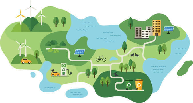 Sustainable Urban Landscape Green Energy and Eco-Friendly Living
