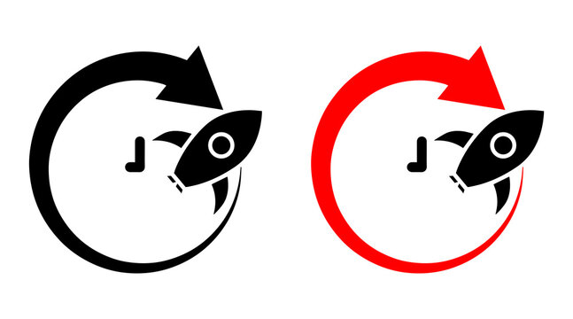 Reload Audio Symbol with Rocket Vector EPS10