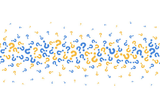 Question mark pattern background. Quiz and FAQ symbols in seamless design for mystery posters and questionnaire templates. Vector illustration