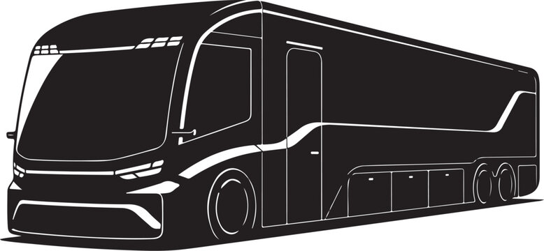 Modern bus, luxury coach, vehicle illustration, transportation icon